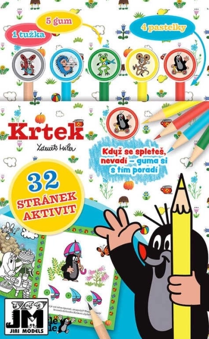 JIRI MODELS aktivity s gumami KRTEK – omalovánková sada s pastelkami