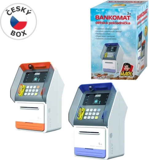 MaDe dětská pokladnička bankomat s rozpoznáním obličeje
