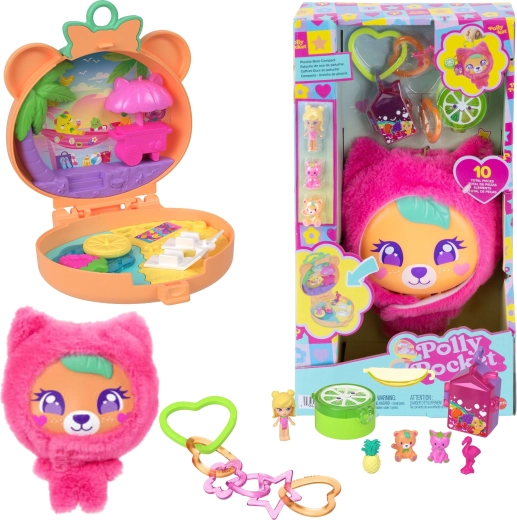 Polly Pocket kompaktní set plyšový medvídek s figurkami a doplňky
