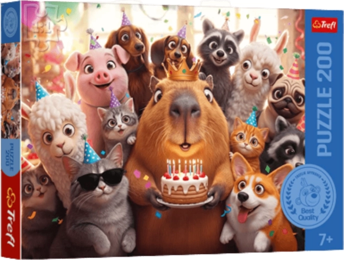 Trefl puzzle kapybara a narozeninový dort (200 dílků)