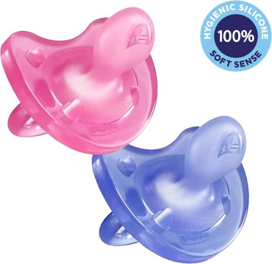 Chicco dudlík Physio Soft celosilikonový pro dívky 16–36 m, 2 ks
