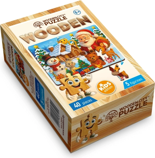 WOODEN CITY Dřevěné puzzle Santa Claus, 40 dílků