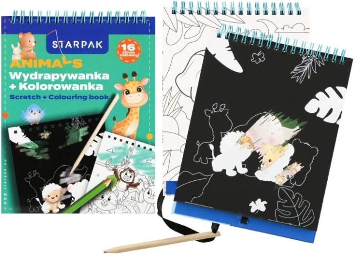 Škrabací knížečka zvířátka - 1 kus