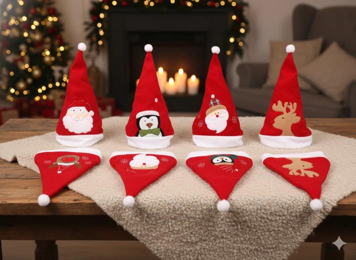 Vánoční čepice Santa – mix vzorů