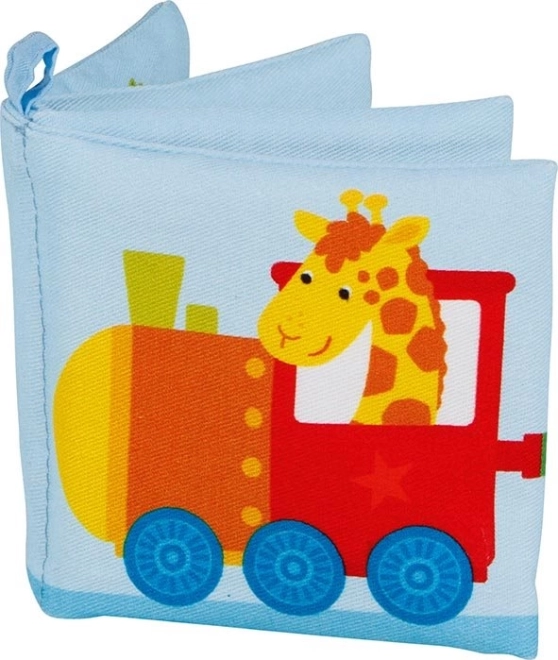 Bavlněná šusticí knížka s pískátkem vláček