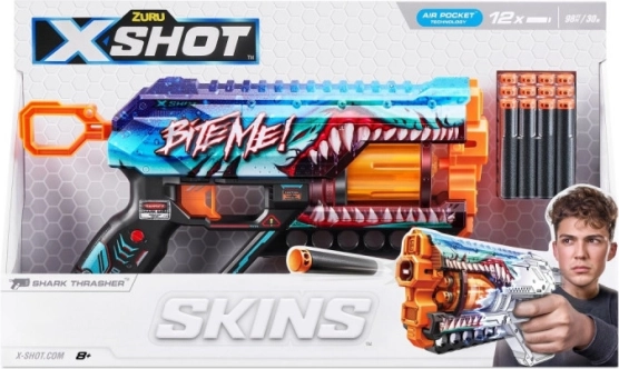 x-shot skins griefer thrasher – pistole na pěnové náboje, 12 šipek