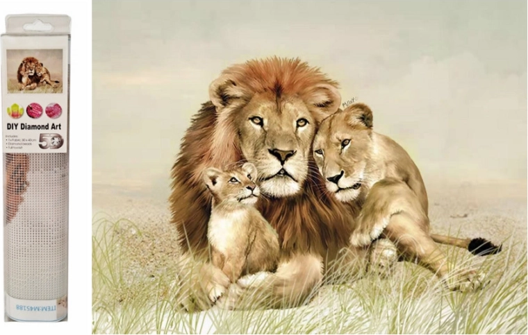 Diamantová mozaika – lvi