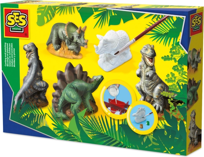 Sádrový trojkomplet dinosauři