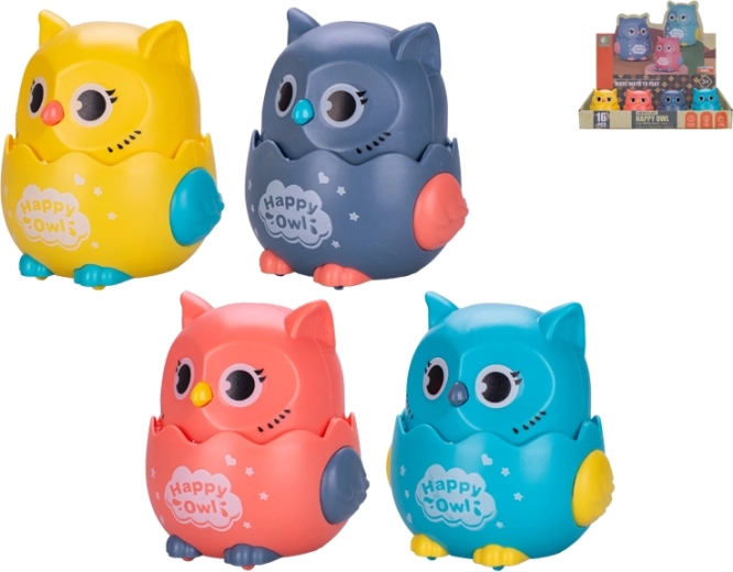 Sovička jezdící po stlačení 7 cm – zábavná hračka pro děti od 3 let