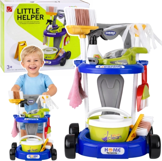 Interaktivní úklidový vozík pro děti s vysavačem a 20 doplňky