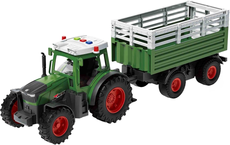 Traktor s vlečkou se světelnými a zvukovými efekty 42 cm