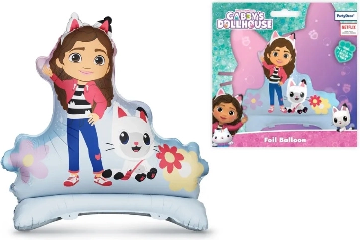 Stojící fóliový balónek Gabby’s Dollhouse (Koci Domek Gabi) 92 × 90,5 cm - 1 kus