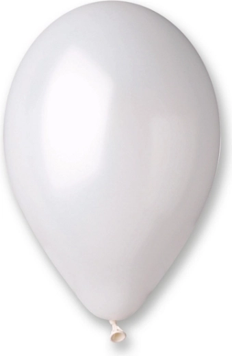 Perleťové metalické balónky 10" bílé