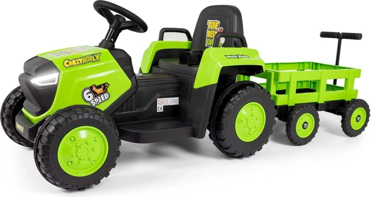 Milly Mally elektrický traktor Rolly green s přívěsem