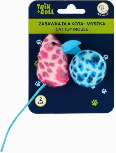 Plyšová myška a míček pro kočku