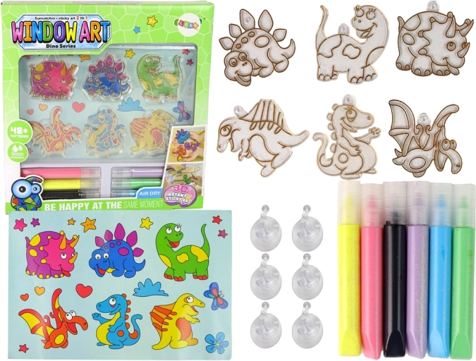 Kreativní sada na okenní vitráže Dino 3D