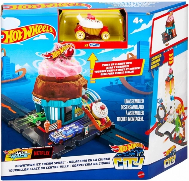 Hot Wheels City zmrzlinárna – herní set s autem