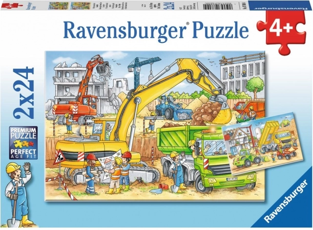 Ravensburger puzzle Práce na stavbě 2×24 dílků