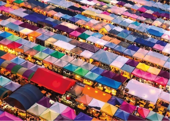 Puzzle thajské tržiště – 1000 dílků GIBSONS