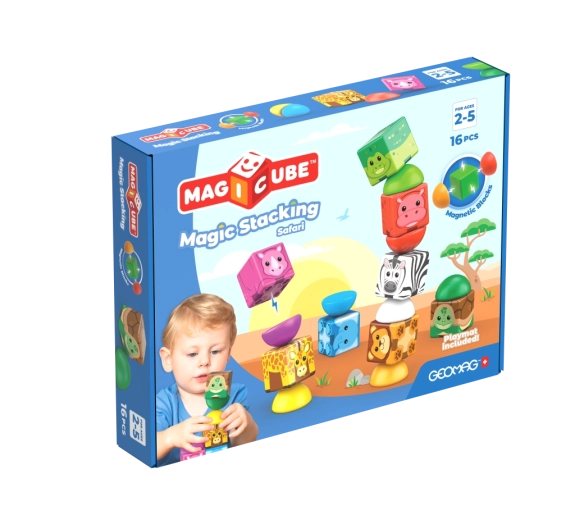Geomag Magicube Safari magnetická stavebnice se zvířátky, 16 dílků
