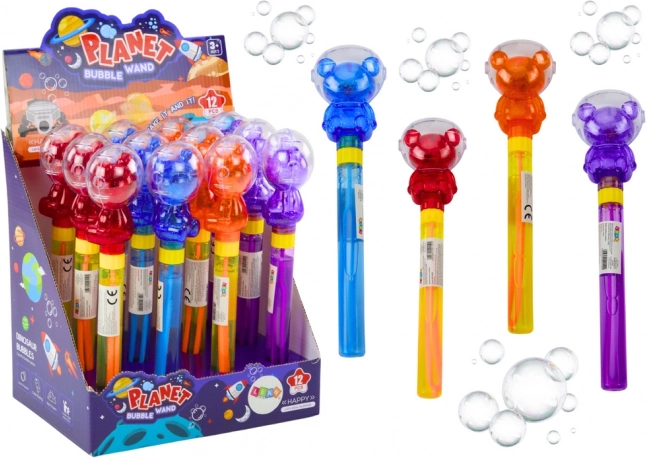 Baňky mýdlové kouzelná hůlka astronaut s barevné světlo