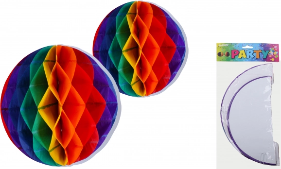 Barevné papírové koule na zavěšení 30 a 25 cm