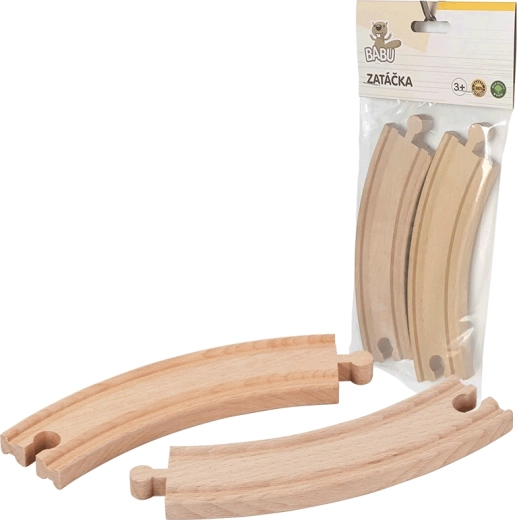 Babu dřevěné koleje – zatáčka 17 cm, 2 ks