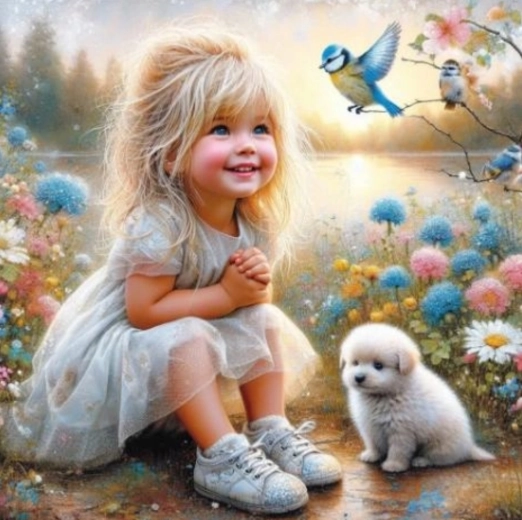 Malování podle čísel – šťastná dívka 40 × 50 cm