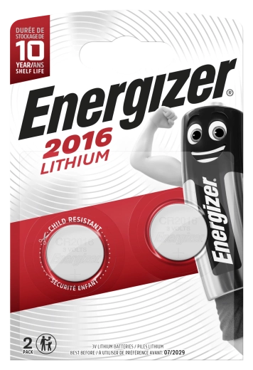 Lithiová knoflíková baterie CR2016 3 V, 100 mAh, 2 ks – Energizer