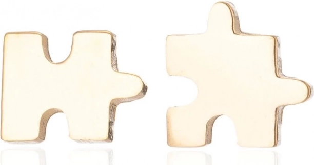 Zlacené ocelové náušnice Puzzle