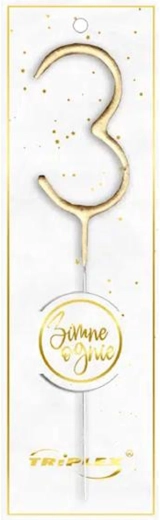 Prskavka číslo 3, 16,5 cm, zlatá