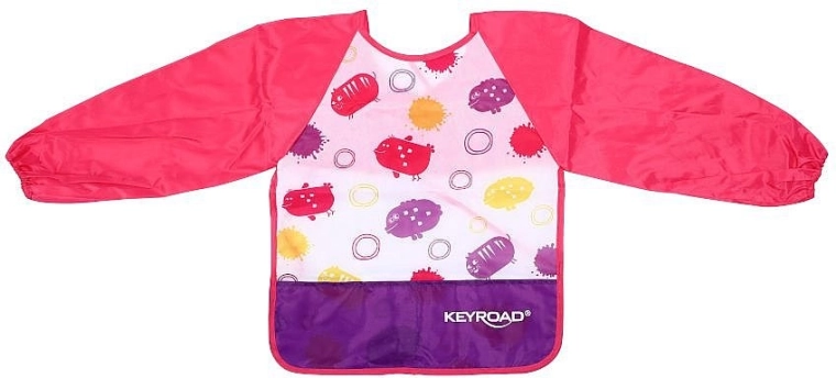 Zástěra na výtvarnou výchovu s rukávy Keyroad, růžová