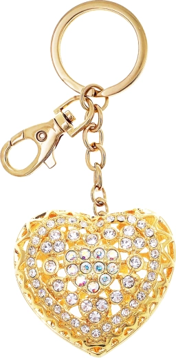 Přívěsek na klíče zlaté srdce