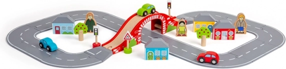 Dřevěná silnice ve tvaru osmičky Bigjigs