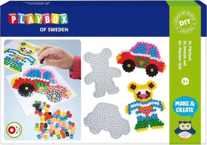 Zažehlovací korálky set - auto a medvídek XL