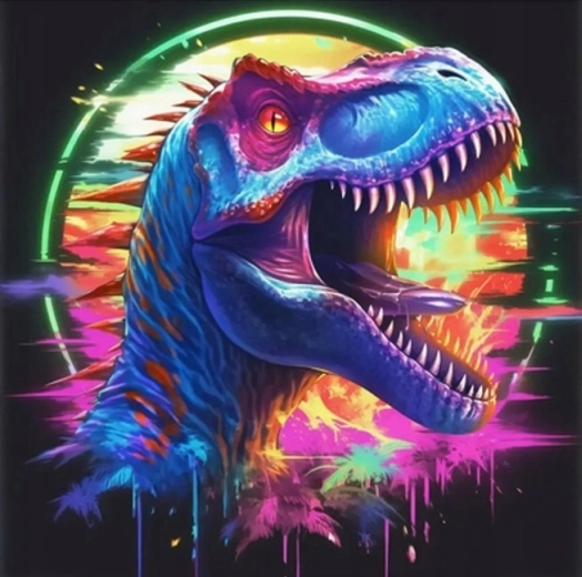 Norimpex diamantové malování neonový T-Rex 30 × 40 cm - 1 kus