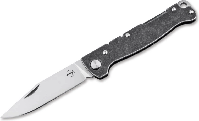 Böker Plus Atlas Clip Point kapesní nůž, D2, stonewash, spona