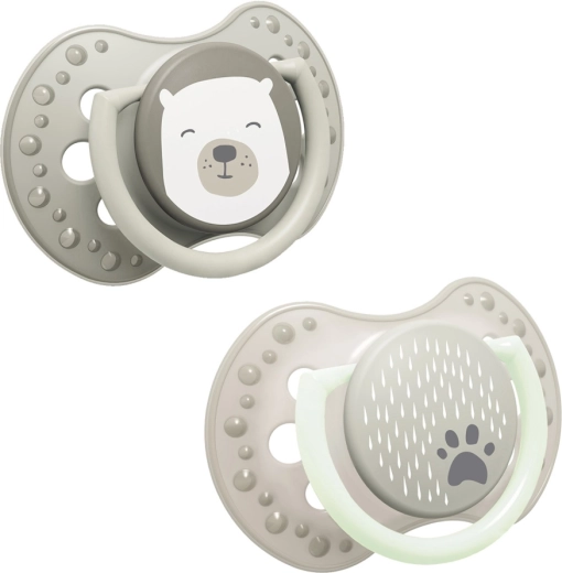 LOVI dynamický silikonový dudlík Buddy bear 0–6 m, 2 ks