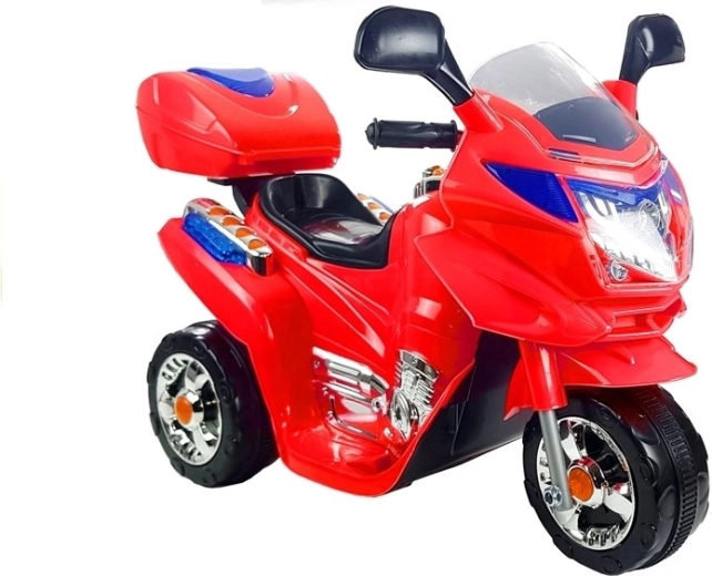 Dětská elektrická tříkolka – červený motocykl na baterii