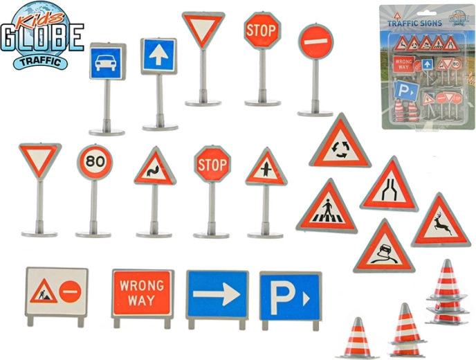 Kids Globe traffic mini dopravní značky – sada 25 ks