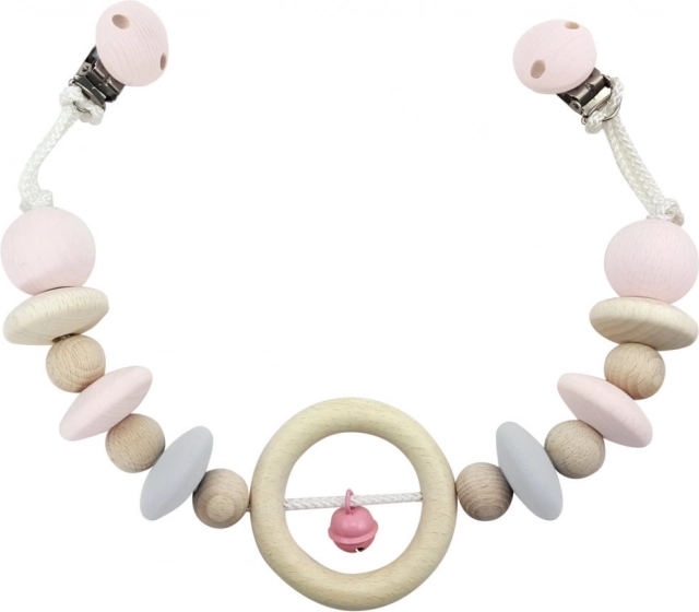 Hess závěsná hračka na kočárek s růžovým zvonečkem