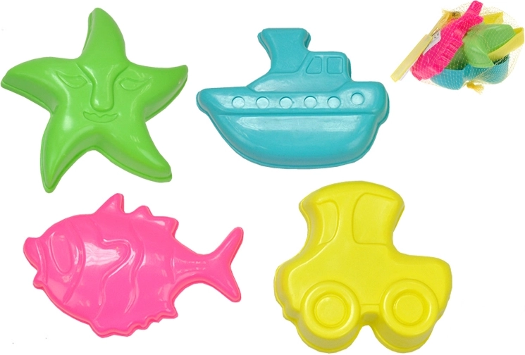 Barevné formičky na písek 11–13 cm - 4 ks