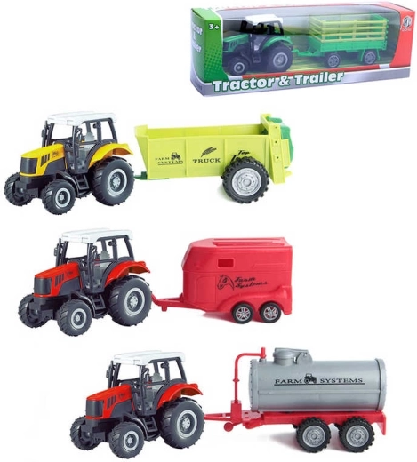 Kovový zemědělský traktor s přívěsem 23 cm na zpětný chod - 1 sada