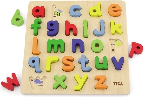 Viga dřevěný vkládací sorter abecedy