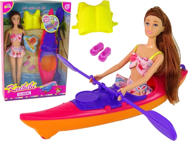 Sada Loutka s Kajakem a Doplnky - Růžová