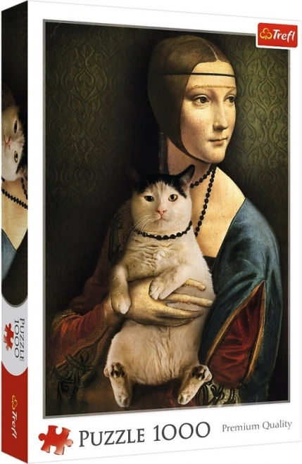 Puzzle 1000 dílků Dáma s kočkou