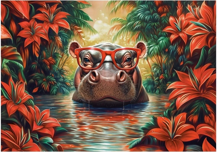 Puzzle Hroší odpočinek 500 dílků CASTORLAND