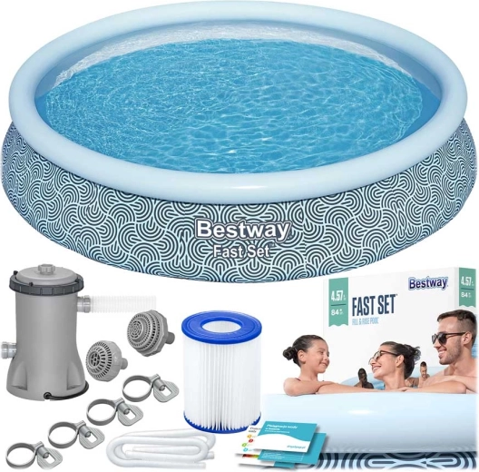 Zahradní nafukovací bazén Bestway Fast Set 457 × 84 cm se sadou 9 v 1