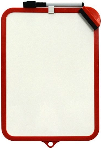 Oboustranná stíratelná tabulka Concorde 19 × 29 cm červená