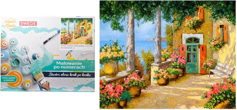 Malování podle čísel – terasa s výhledem na moře